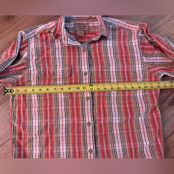 Vintage Calvin Klein Unisex Button Down Plaid Flannel 100% Cotton Medium Country - Picture 4 of 7